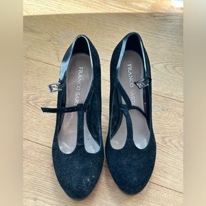 Franco Sarto Black Suede Heels - 6.5
